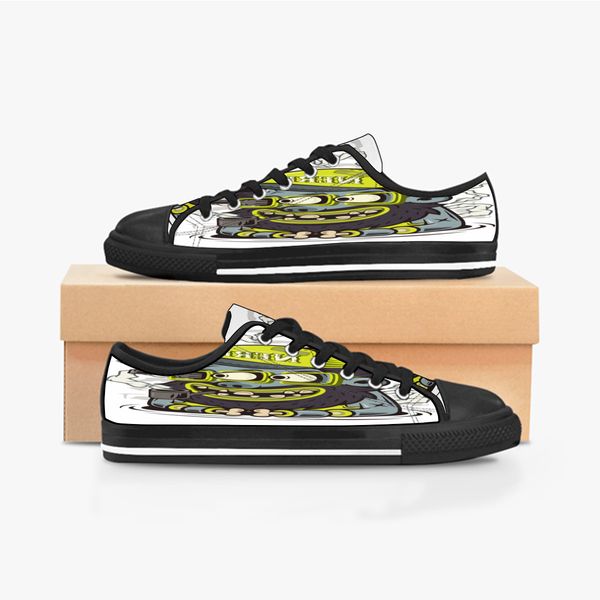 

men women diy custom shoes low canvas skateboard sneakers triple black customization uv printing sports sneakers xuebi 163-2