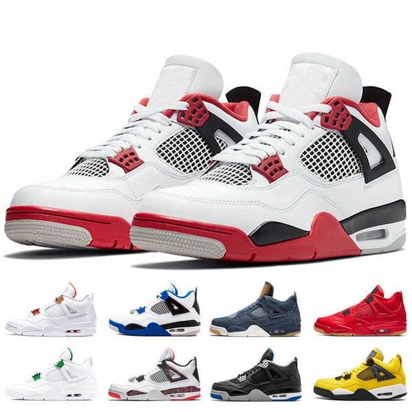 

basketball shoes sport trainers sneakers new fire red 4s sail lemon venom motosports blue bred mens men women 4