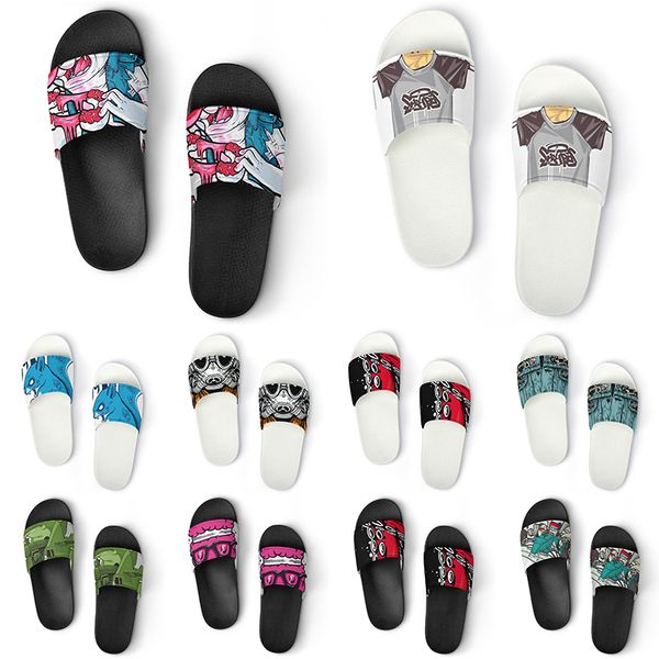 

custom shoes pvc slippers men women diy home indoor outdoor sneakers customized beach trainers slip-on color109