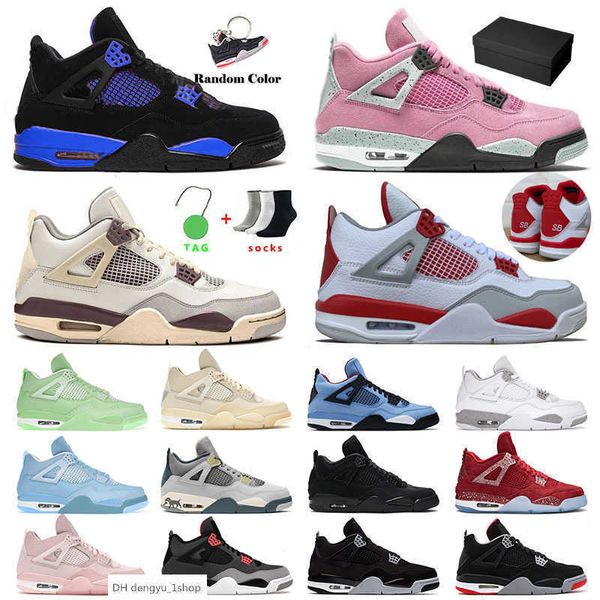 

new sb x jumpman 4 4s iv designer basketball shoes for mens womens blue thunder cactus jack peach bred craft military black sports sneakers