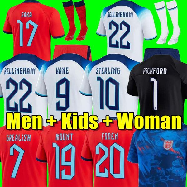 

2022 soccer jersey kane sterling rashford grealish mount foden saka 22 23 englands football shirt women men kids kit uniforms alexander-arno, Black;yellow