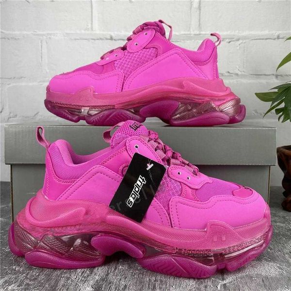 

shoes paris clear sole beige retro casual womens mens sneakers trainers for old dad triple party chaussures de sport platform shoe 01, White;red