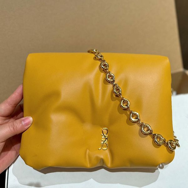 

flap clutch bag axillary shoulder bag women handbag purse fluffy cotton soft chains underarm wallet plain metal letter detachable belt strap