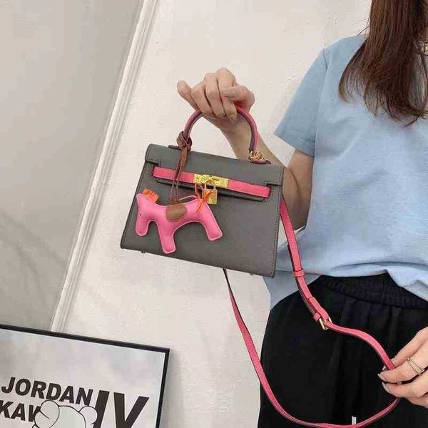 

outlet luxury handbags herme matching contrast versatile diagonal straddle single shoulder women's hand bag messenger ysj logo birkingb