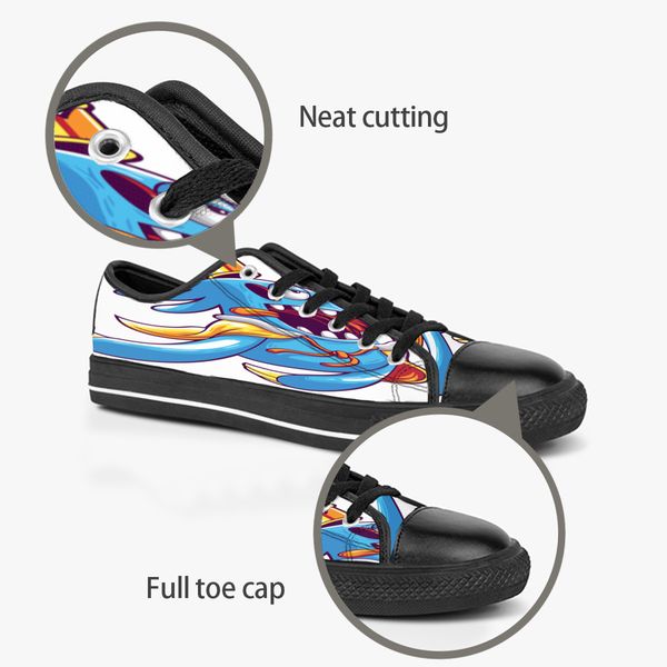 

custom shoes classic canvas low cut skateboard casual triple black accept customization uv printing low mens womens sports sneakers breathab
