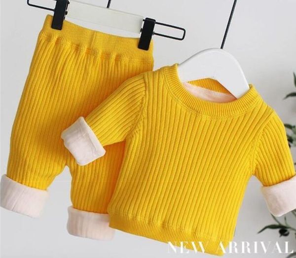 

clothing sets fleece thickened baby warm suit winter clothes boys and girls newborn children autumn and winter clothes for childrens, White