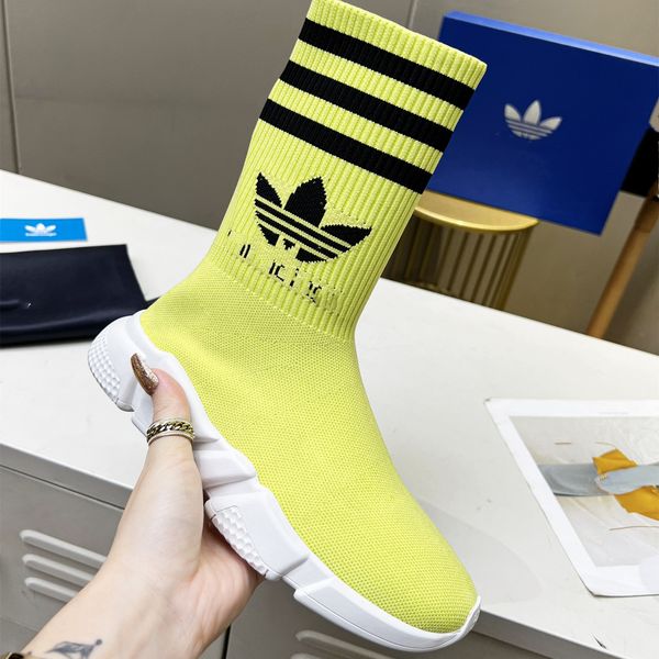 

men and women boots balencaigaity fashion fashion leather canvas wool cotton winter warm wedding party casual flat shoes 01-02, Black