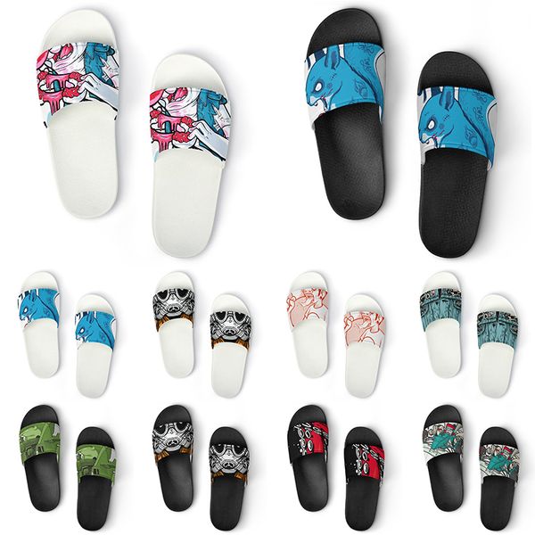 

slippers men pvc ustom shoes 2023 women diy home indoor outdoor sneakers customized beach trainers slip-on color60, Black