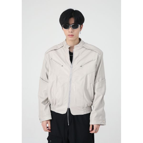 

men's fur faux fur black grey vintage pu leather bomber jacket women hip hop streetwear men college coats 221114