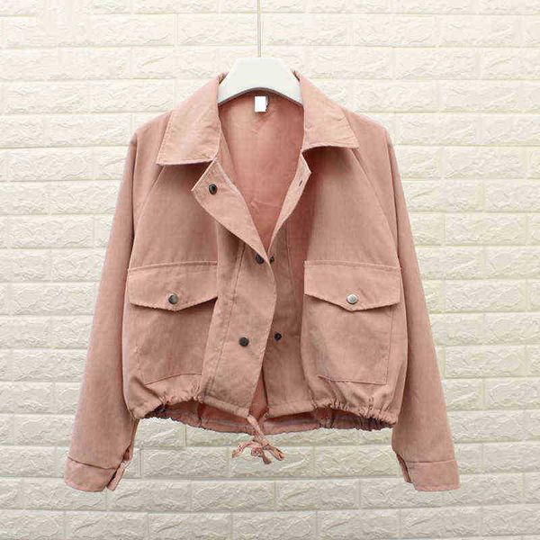 

2020 spring autumn women casual short jacket new fashion loose pocket solid jacket female outerwear women roupa feminina j220727, Black