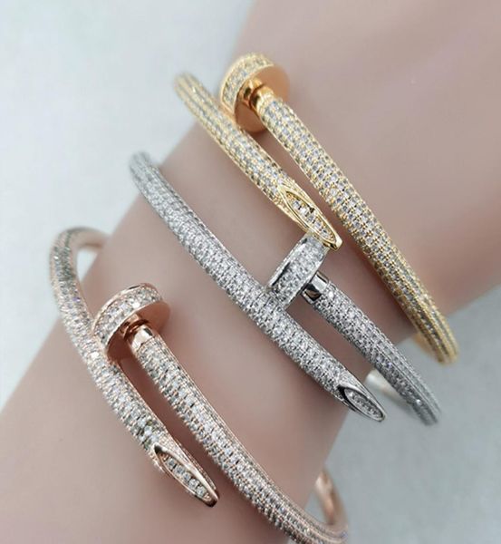

luxury nail bangle gypsophila diamond stainless steel fashion couple gold bracelet women jewelry in hand valentine day gift for gi6365376, Golden;silver