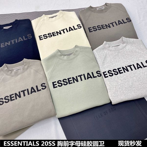 

designer mens womens hoodie essentialss sweatshirts winter sweaters letter offset round neck loose casual pullover brand clothes, Black