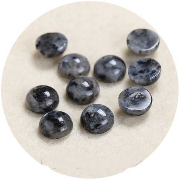

4/6/8/1012/14mm gemstone cabochons natural synthetic stone beads black spoctrolite cabochons for earring necklace bracelet
