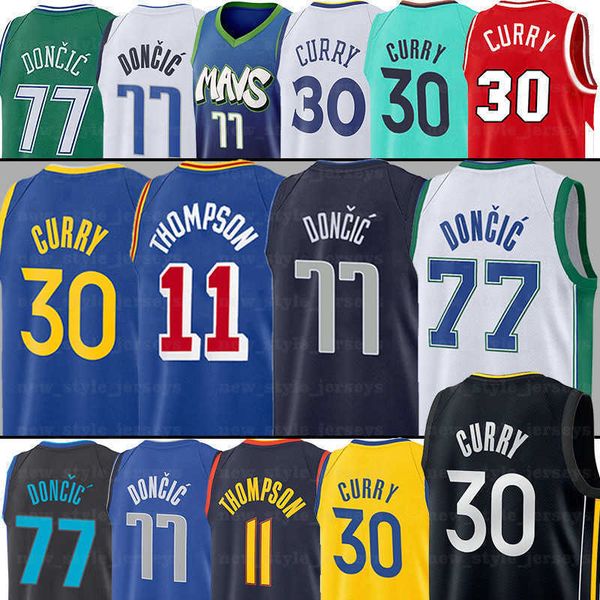 

golden state''warriors''30 stephen basketball jerseys curry dallas''mavericks''77 luka 11 klay donci, Black;red