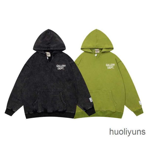 

man sweater fashion hoodie galleryes dept hoodies sweaters chic classic print 380g heavy terry wash used men's women's e2dl, Black