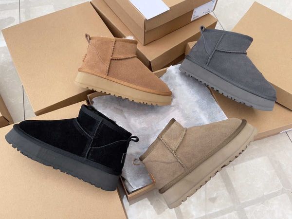 

designer ugg boots ug mini boot platform ankle boots uggly warm boots woman us australia ugglies fluffy mule winter wgg booties house ugglie, Black