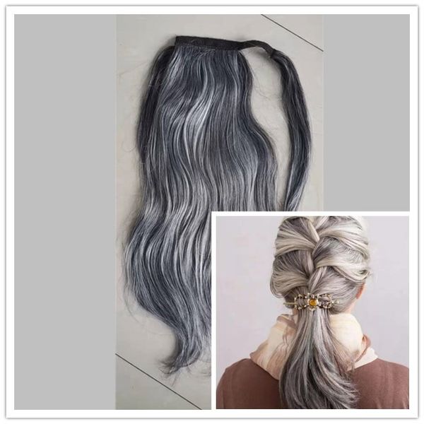 

wraps grey ponytail hairstyle seamless straight natural silver gray with french braids bandanas buns salt and pepper transitioning hairstyle, Black