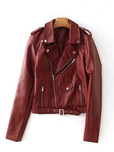 

sedutmo pu leather winter jacket women punk biker motorcycle jacket spring slim short streetwear casual outerwear ed144 j220727, Black