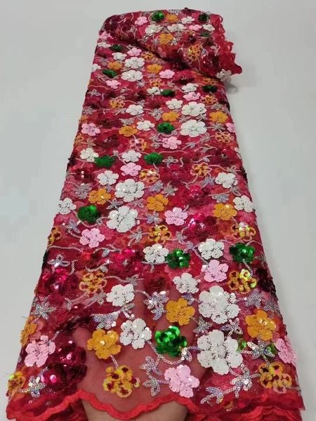 

5yards/lot fashionable multi french net lace fabric match sequins flower style african mesh material for dressing qx20, Black;white