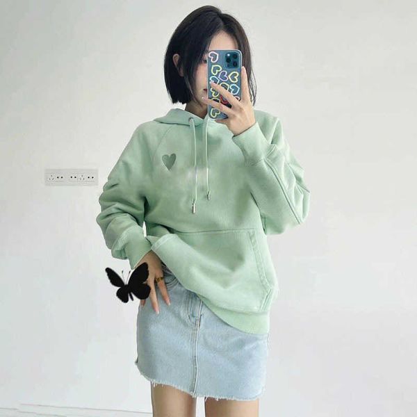 

men hoody fashion amri hoodie designer cotton autumn winter embroidered love hooded sweater pure long sleeved shirt male female lovers casua, Black