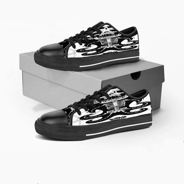 

men women diy custom shoes low canvas skateboard sneakers triple black customization uv printing sports sneakers danta 144-5