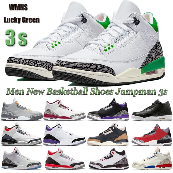 

men women basketball shoes 3s wmns lucky green true blue unc pe fire red cement court purple trainers sports sneakers eur 40-47