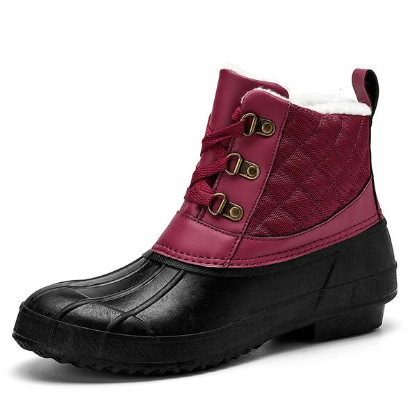 

boots women snow boots winter keep warm lady duck boots waterproof nonslip rubber rain shoes female fashion women casual shoes 3642 221114, Black