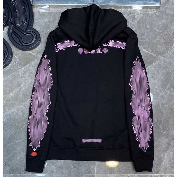 

fashion luxury men's sweatshirts designer classic women jackets hoodies ch zipper hooded sweater casual cross pullover sanskrit hoodie, Black