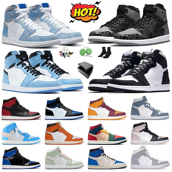 

with box mens womens basketball shoe jmpman 1 1s multi color patent royal blue hyper university blue denim bubble gumhigh og dark mocha desi
