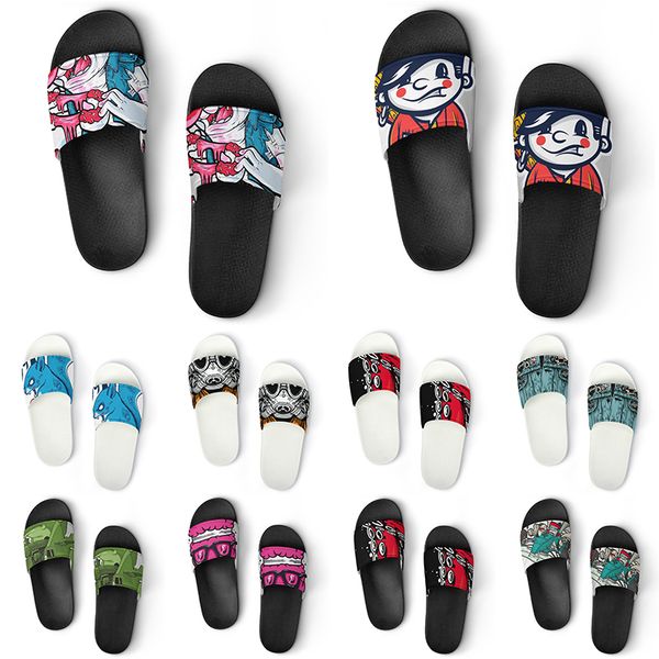 

custom shoes pvc slippers men women diy home indoor outdoor sneakers customized beach trainers slip-on color135