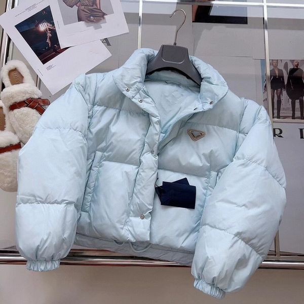 

puffer jacket goose coat winter downs fashion lady solid relaxed casual clothing full sleeve popular designer outerwear warm zipper button s, Black