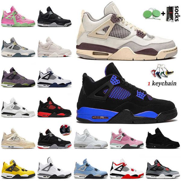 

new fashion 4s red blue thunder jumpman 4 mens women basketball shoes craft midnight navy black canvas canyon purple white oreo sail pink
