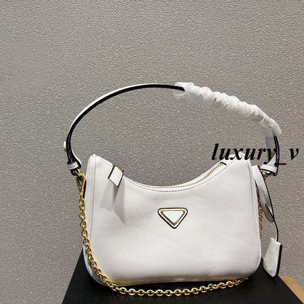 

designer bags re-edition 2005 saffiano hobos women leather handbags luxury shoulder bag fashion chain purse 3pcs set hobo sacoche totes