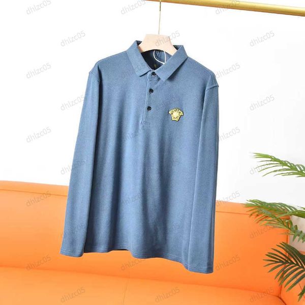 

versa men's polo long shirt designer solid colour business long shirt super quality new perfect reproduction, White;black