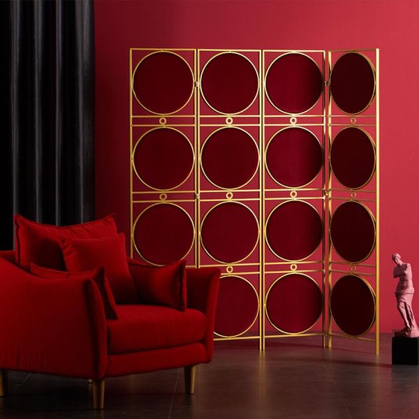 

soft screens partition iron art nordic ins living room movable beauty salon home shelter nail salon simple folding