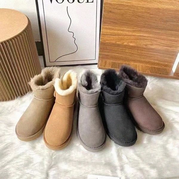 

ug wgg australia australian uggly classic warm boots womens mini half snow boot usa gs 585401 bailey bowknot winter full fur fluffy furry sa, Black