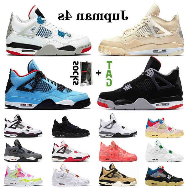 

shoes arrival mens womens 4 4s union jumpman stock sail white off lemon venom men sports sneakers, Black