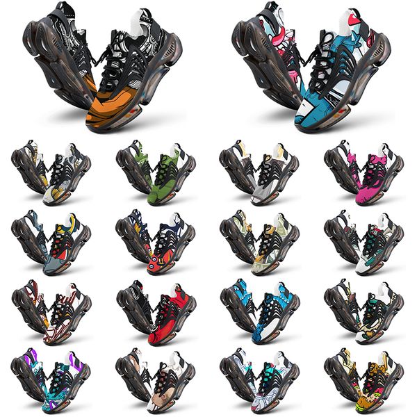 

elastic running shoes custom shoes men women diy white black green yellow red blue mens trainer outdoor sneakers size 38-46 color73