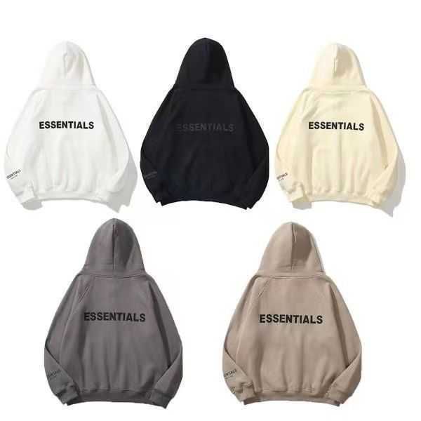 

mens womens warm essentials hooded hoodies fashion streetwear pullover double thread essentials zipper cardigan sweater men and women casua, Black