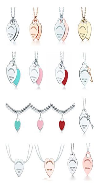 

designer love heart pendant necklaces luxury women necklaces 925 silver jewelry birthday christmas gift wedding statement bangle w2311826