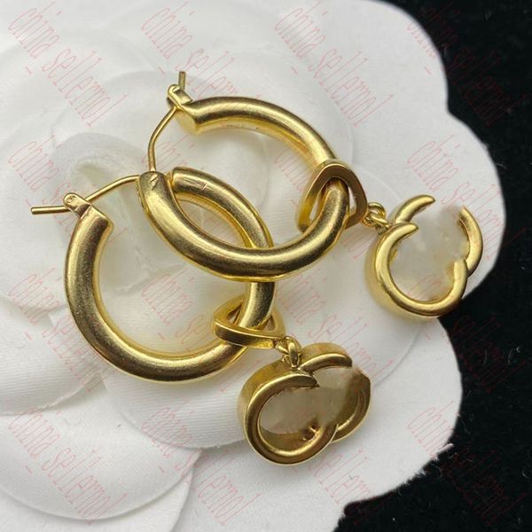

earrings charm fashion hoop earrings aretes orecchini for women party wedding lovers gift jewelry engagement with box, Golden
