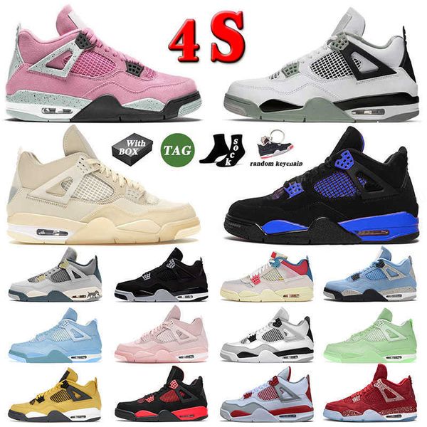 

basketball shoes sneakers military black cat blue thunder sail green pink denim cactus jack with box jumpman 4 4s iv mens womens sb bred jor