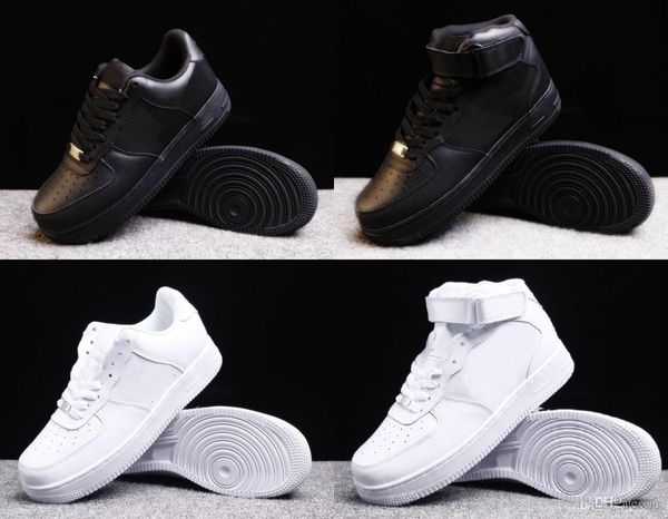 

shoe men women casual running shoes forces 1 baskers forcs af1 off mens trainers sports skateboard one sneakers white, Black