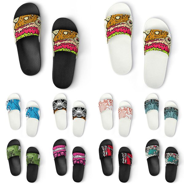 

men shoes custom slippers casual pvc women diy home indoor outdoor sneakers customized beach trainers slip-on color70290 ized28 ized, Black