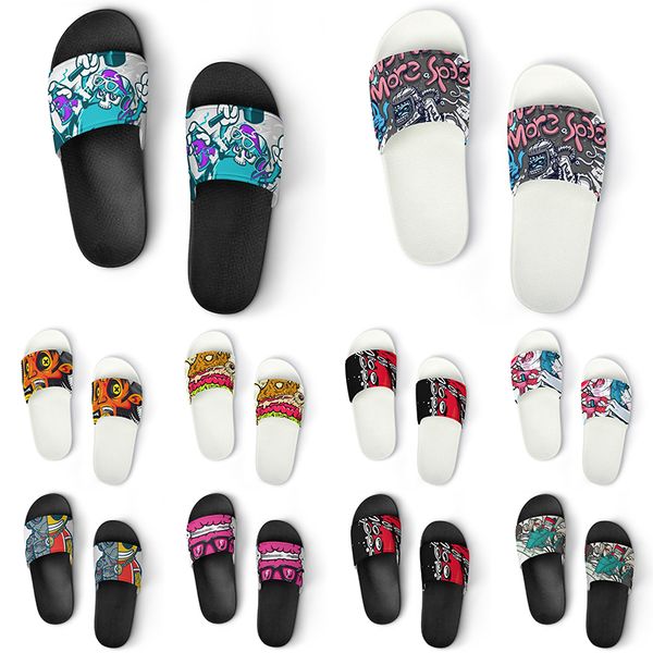 

custom shoes pvc slippers men women diy home indoor outdoor sneakers customized beach trainers slip-on color304