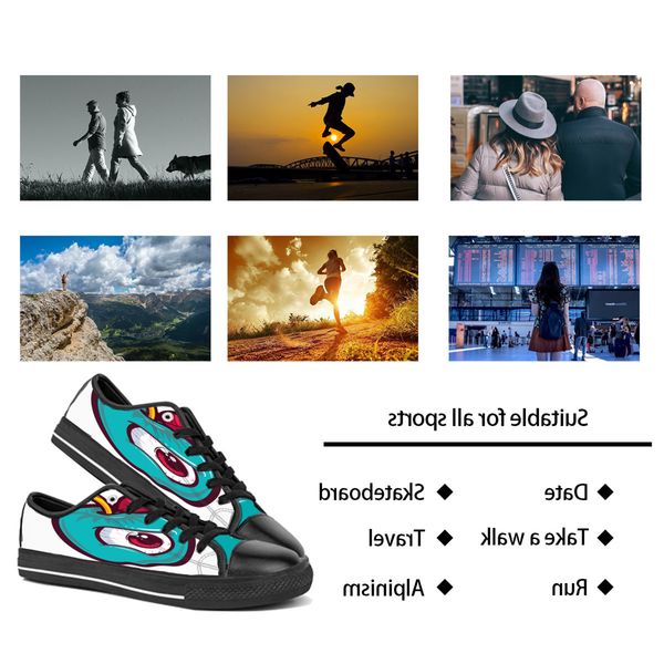 

men women diy custom shoes low canvas skateboard sneakers triple black customization uv printing sports sneakers br89