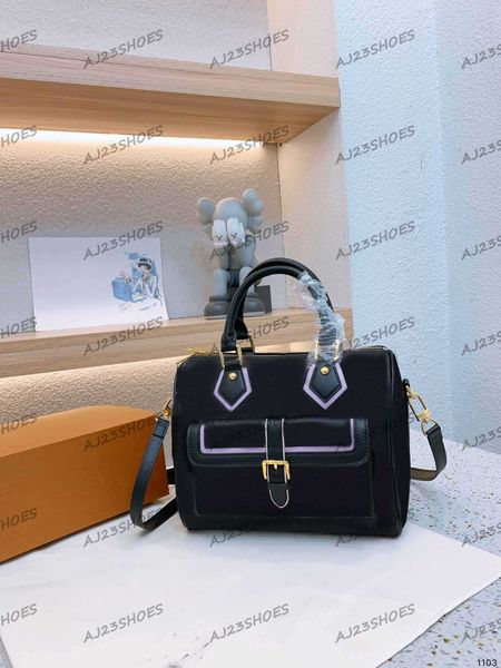 

25 you speedy 22s tote bag bandouliere fall designer for women collection handbag shoulder bags with outside pocket and gold-color buckle
