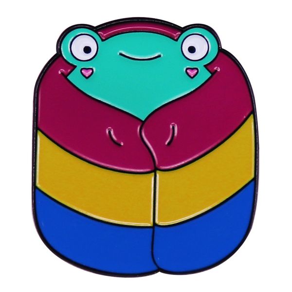 

rainbow flag frog enamel pin lgbt pride lapel pin metal brooch backpack badge jewelry accessories gift, Blue