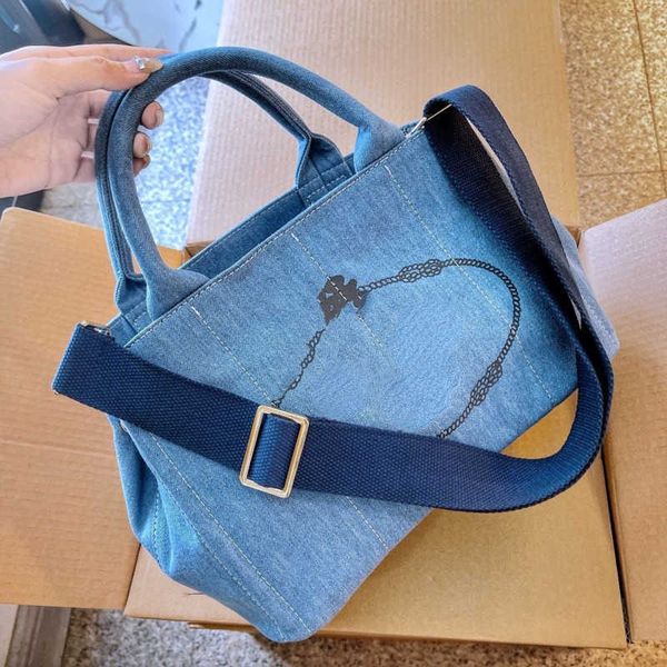 

high version women handbag p designer bags fashion cross body shoulder tote bag canvas large capacity lady totes blue shopping bag denim
