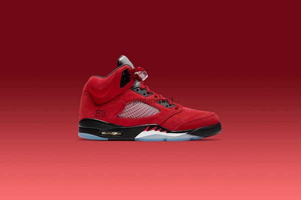 

shoes jumpman 5s raging bull basketball outdoor snkrs original, White;red